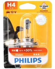 Žarulja za auto Philips - H4, Vision +30% more light, 12V, 60/55W, P43t-38 -1