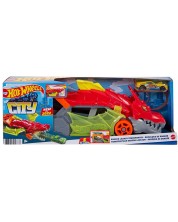 Autotransporter Hot Wheels City - Dragon transporter, s autićima