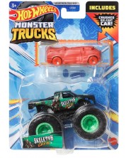 Buggy Hot Wheels Monster Trucks - Skeleton Crew, s narančastim kolicima