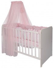 Baldahin za dječji krevet Lorelli - Color Pom Pom, 480 x 160 cm, ružičasti