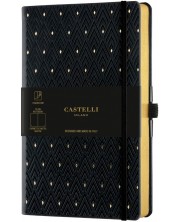 Bilježnica Castelli Copper & Gold - Diamonds Gold, 9 x 14 cm, bijeli listovi