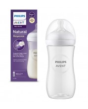 Bočica za bebe Philips Avent - Natural Response 3.0, sa sisačem 3m+, 330 ml -1