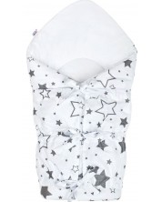 Dječja pelena za novorođenče New Baby - Zvjezdice, 70 x 70 cm, bijela i siva -1