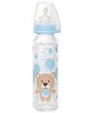 Staklena bočica za bebe NIP - Flow M, 0-6 m, 250 ml, boy  -1