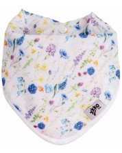 Bandana za bebe od bambusa Xkko - Blue Wildflowers -1