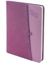 Dnevnik Spree Canberra - S džepom za GSM i olovku, 168 listova, ljubičasti, 2024 -1