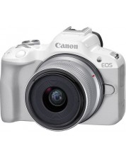 Kamera bez ogledala Canon - EOS R50, RF-S 18-45mm, f/4.5-6.3 IS STM, bijela