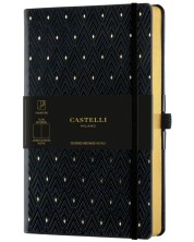 Dnevnik Castelli Copper & Gold - Diamonds Gold, 13 x 21 cm, bijeli listovi -1