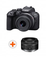 Kamera bez ogledala Canon - EOS R10, 18-45mm STM, Black + Adapter Canon EF-EOS R + Objektiv Canon - RF 50mm, F/1.8 STM