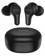 Bežične slušalice HTC - True Wireless Earbuds Plus, ANC, crne -1