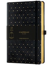 Dnevnik Castelli Copper & Gold - Honeycomb Gold, 13 x 21 cm, bijeli listovi -1
