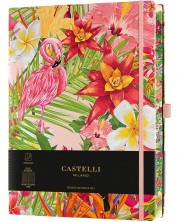 Bilježnica Castelli Eden - Flamingo, 19 x 25 cm, na linije -1