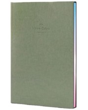 Dnevnik Deli Еxplore Colors, 22246 A5, žuti ofset, 112 l, umjetna koža, zelena boja