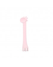Silikonska žlica KikkaBoo - Giraffe, ružičasta -1