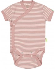 Bodi na pruge za bebe Bio Baby - Organski pamuk, 50 cm, 0-1 mjesec, rozi -1