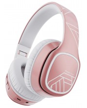 Bežične slušalice s mikrofonom PowerLocus - P7 Upgrade, ružičasto/bijele -1