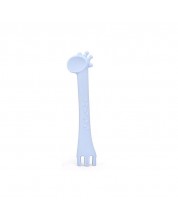 Silikonska žlica KikkaBoo - Giraffe, plava -1