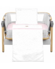Set za spavanje za bebe od 5 dijelova za minikrevetić KikkaBoo - Dream Big, ružičasti -1