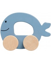 Dječja drvena igračka Jollein - Kolica, Sea Animal Blue -1