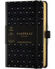 Bilježnica Castelli Copper & Gold - Honeycomb Gold, 9 x 14 cm, bijeli listovi