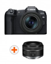 Kamera bez ogledala Canon - EOS R8, RF 24-50mm, f/4.5-6.3 IS STM + Objektiv Canon - RF 50mm, F/1.8 STM