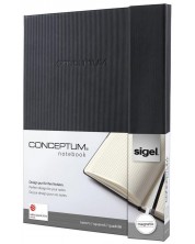Bilježnica Sigel Conceptum - A4, crna, s magnetnim zatvaranjem