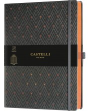 Dnevnik Castelli Copper & Gold - Diamonds Copper, 19 x 25 cm, s linijama
