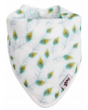 Bandana za bebe od bambusa Xkko - Peacock Feathers -1