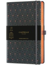 Bilježnica Castelli Copper & Gold - Diamonds Copper, 9 x 14 cm, na linije
