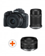 Kamera bez ogledala Canon - EOS R50 + RF-S 18-45mm, f/4.5-6.3 IS STM + 55-210mm, f/5-7.1 IS STM + Objektiv Canon - RF 50mm, F/1.8 STM -1