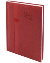 Dnevnik Spree Denim - S gumicom za olovku, 168 listova, crveni