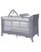 Krevetić za bebe na 2 nivoa Lorelli - Torino Plus, Grey striped elements 