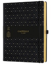 Bilježnica Castelli Copper & Gold - Honeycomb Gold, 19 x 25 cm, na linije -1