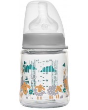 Dječja staklena bočica NIP - Flow S, 0 m+, 120 ml -1