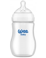 Dječja staklena bočica Wee Baby - Natural, 250 ml -1