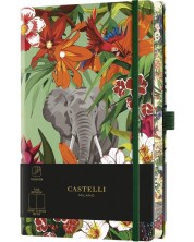 Bilježnica Castelli Eden - Elephant, 13 x 21 cm, bijeli listovi