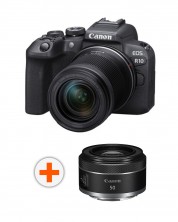 Kamera bez ogledala Canon - EOS R10, RF-S 18-150, IS STM, Black + Objektiv Canon - RF 50mm, F/1.8 STM