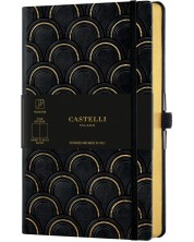 Dnevnik Castelli Copper & Gold - Art Deco Gold, 13 x 21 cm, bijeli listovi -1