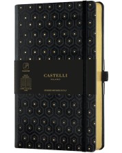 Bilježnica Castelli Copper & Gold - Honeycomb Gold, 13 x 21 cm, s linijama