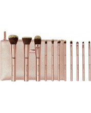 BH Cosmetics Set četkica za šminkanje Metal Rose, torbica, 11 komada