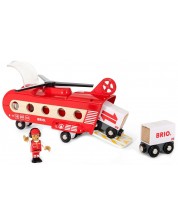 Igralni set od drveta Brio World – Teretni helikopter, a opremom -1