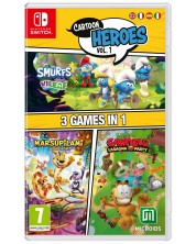 Cartoon Heroes Vol. 1: 3 Games in 1 (Smurfs Mission Vileaf & Marsupilami & Garfield Lasagna Party) (Nintendo Switch) 