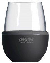Šalica s podlogom za toplinsku izolaciju Asobu - Wine Kuzie, 440 ml, crna