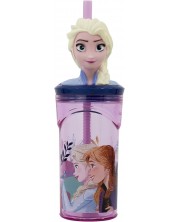 Čaša sa slamkom i 3D figuricom Stor Frozen - Trust the Journey, 360 ml