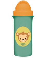 Šalica sa slamkom Wee Baby - Friends, 300 ml, majmun, zelena -1