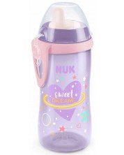 Šalica s tvrdim vrhom NUK - Glow in the Dark, 12 m+, 300 ml, ružičasta -1