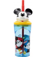 Čaša sa slamkom i 3D figuricom Stor Mickey Mouse - Fun-Tastic, 360 ml -1