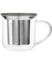 Šalica za čaj s cjedilom Viva Scandinavia - Minima, 400 ml, sa sivim poklopcem -1