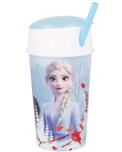 Šalica sa slamkom i poklopcem Stor - Frozen, 400 ml