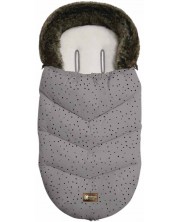 Vreća za kolica KikkaBoo - Luxury Fur, Dots Grey -1